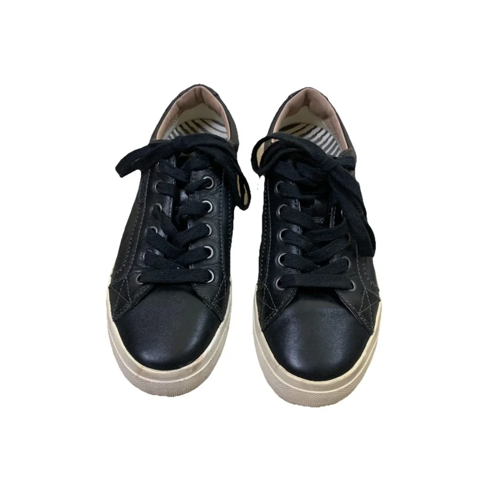Taos Black Leather Low Top Comfort Sneakers Casual Shoes Womens 6